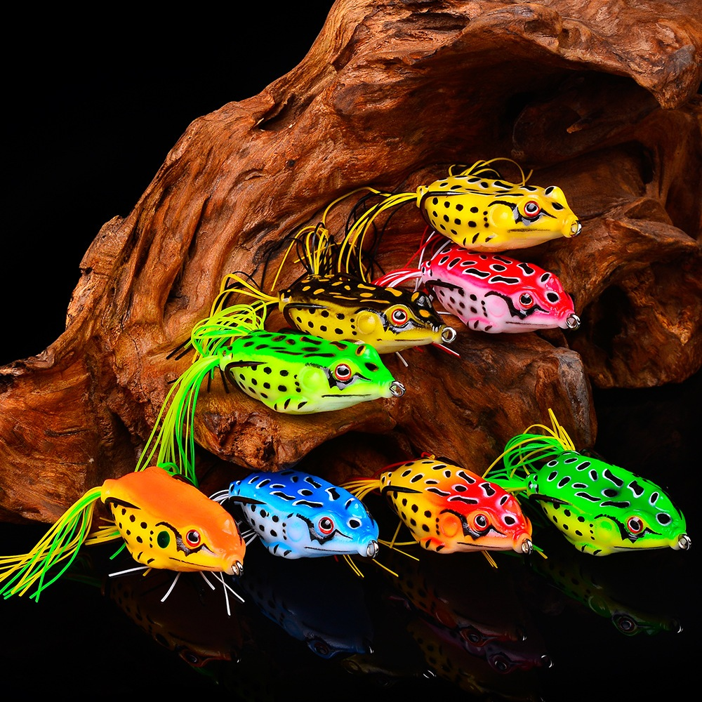 Kit 12 Iscas Artificial Sapo Frog Anti Enrosco ca De Pesca De Sapo Biônico Especiais Para Baixo E Água Doce