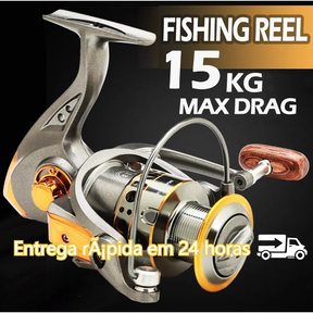 【Compre 1 e ganhe 1 grátis】Carretilha de pesca 5.2:1 Fishing Wheel Spinning Reels MaxDrag 15 Kg