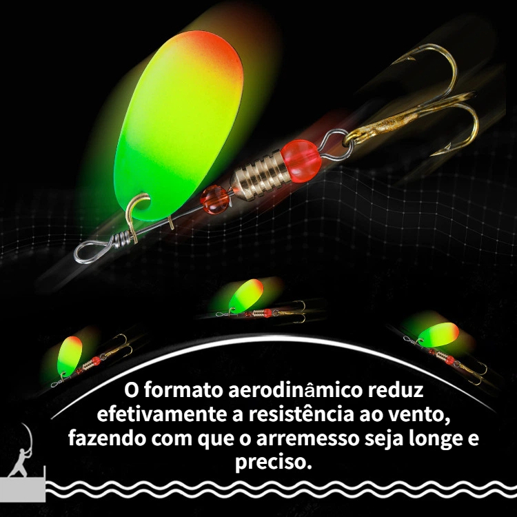 MEDOOSI Kit 20 Unidades Iscas Giratórias Pesca Metal - Spinner Brilho UV | Anti-Enrosco para Traíra/Tucunaré Água