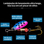 MEDOOSI Kit 20 Unidades Iscas Giratórias Pesca Metal - Spinner Brilho UV | Anti-Enrosco para Traíra/Tucunaré Água