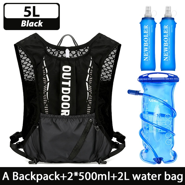 Newboler 5L Mochila De Hidratação Para Bicicleta Leve E Respirável Colete De Corrida À Prova D'água Ciclismo Com