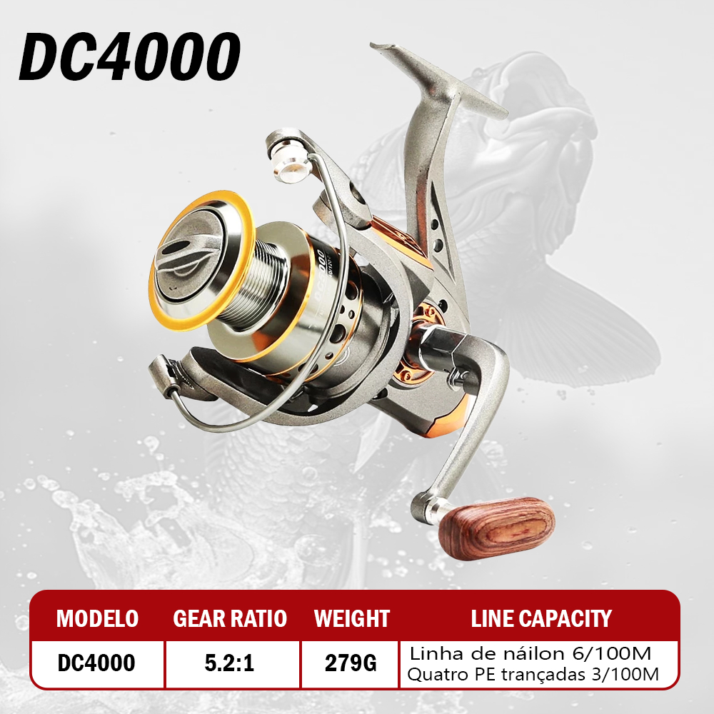 【Compre 1 e ganhe 1 grátis】Carretilha de pesca 5.2:1 Fishing Wheel Spinning Reels MaxDrag 15 Kg