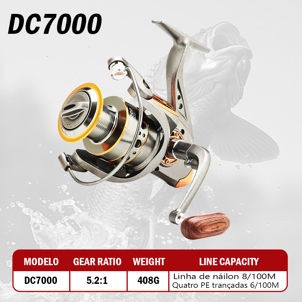 【Compre 1 e ganhe 1 grátis】Carretilha de pesca 5.2:1 Fishing Wheel Spinning Reels MaxDrag 15 Kg