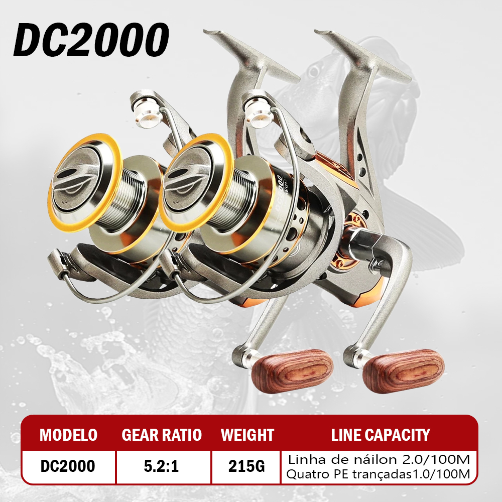 【Compre 1 e ganhe 1 grátis】Carretilha de pesca 5.2:1 Fishing Wheel Spinning Reels MaxDrag 15 Kg