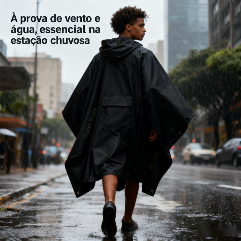 Capa de Chuva PVC Impermeável Completa p/ Motoqueiro c/ Capuz,Forro e Capas de Sapato, Tamanho Único
