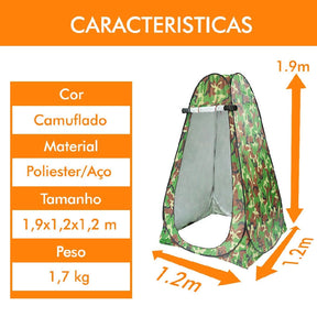 Tenda Pop Up Automatica portatil Banheiro Camping Camuflada