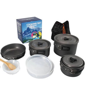 Conjunto de panelas outdoor ds 500 com 16 itens alça na cor laranja