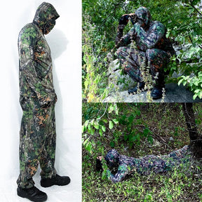 Roupa Camuflada Completa ( Calça + Camisa com capuz + Bandana )