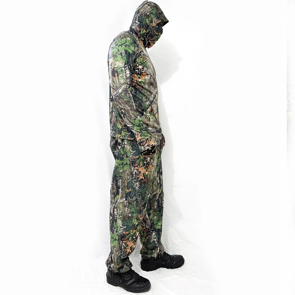 Roupa Camuflada Completa ( Calça + Camisa com capuz + Bandana )