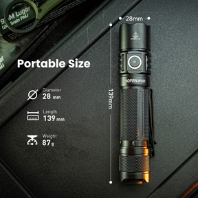 Lanterna Tática Sofirn SP35T 3800 Lúmens LED Com Porta Recarregável USBC Perfuração De Fraldas 21700 Mastigação