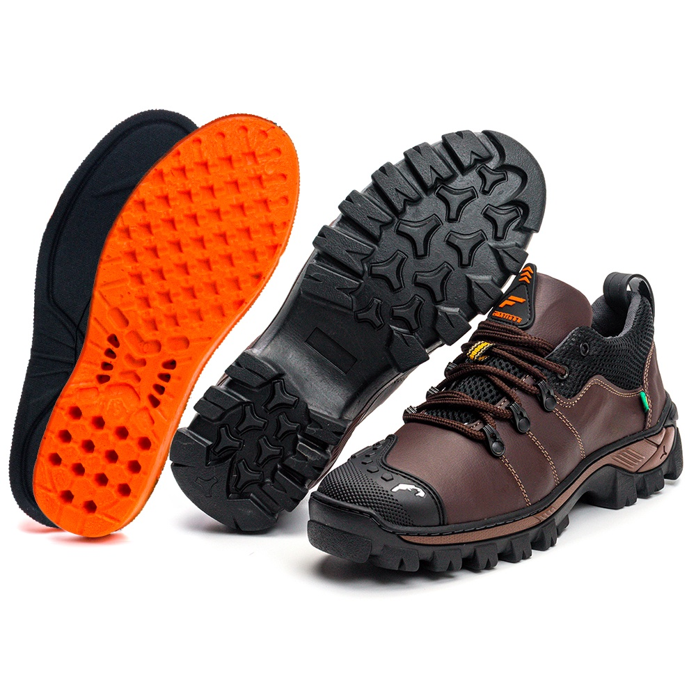 Coturno Masculino Trabalho Segurança Bico Emborrachado Bota Adventure