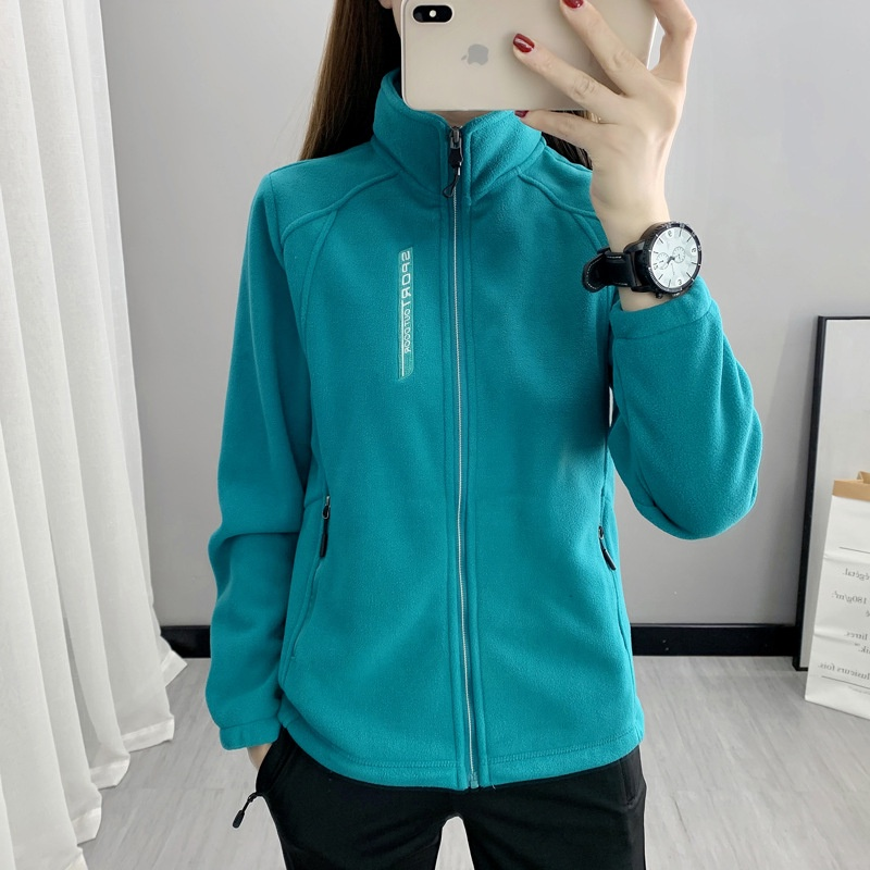Fêmea Com Zíper Casaco De Lã Espessado E Quente Montanhismo Esportivo Ao Ar Livre