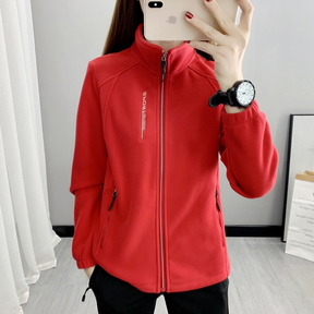 Fêmea Com Zíper Casaco De Lã Espessado E Quente Montanhismo Esportivo Ao Ar Livre