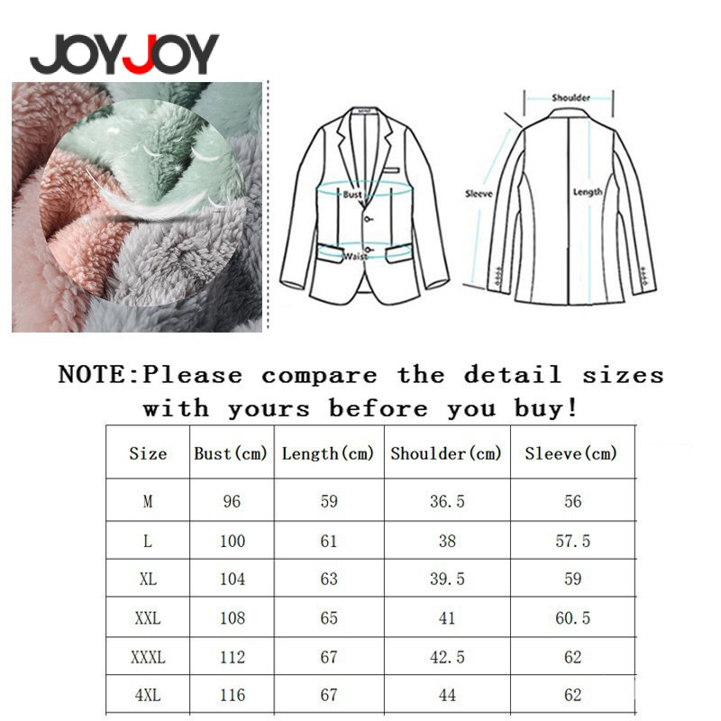 Joyjoy Jaqueta feminina elegante de lã sólida de inverno, casaco de veludo ,blusa de frio feminina com ziper