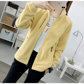 Fêmea Com Zíper Casaco De Lã Espessado E Quente Montanhismo Esportivo Ao Ar Livre