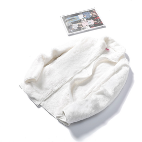 Joyjoy Jaqueta feminina elegante de lã sólida de inverno, casaco de veludo ,blusa de frio feminina com ziper