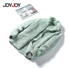 Joyjoy Jaqueta feminina elegante de lã sólida de inverno, casaco de veludo ,blusa de frio feminina com ziper