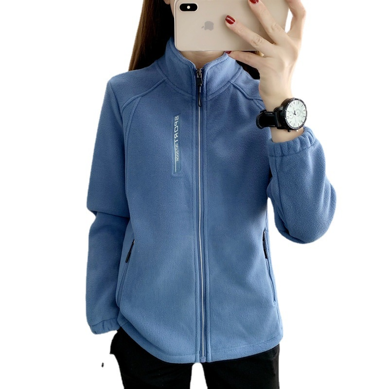 Fêmea Com Zíper Casaco De Lã Espessado E Quente Montanhismo Esportivo Ao Ar Livre
