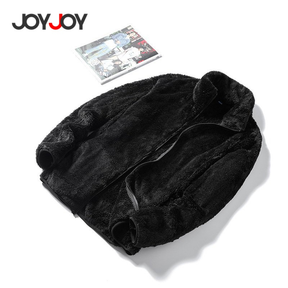 Joyjoy Jaqueta feminina elegante de lã sólida de inverno, casaco de veludo ,blusa de frio feminina com ziper
