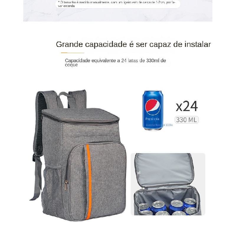Mochila térmica bolsa térmica acampamento ao ar livre mochila piquenique oxford tecido impermeável bolsa de gelo isolada