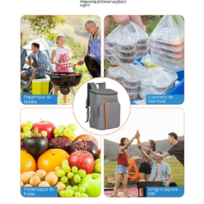 Mochila térmica bolsa térmica acampamento ao ar livre mochila piquenique oxford tecido impermeável bolsa de gelo isolada