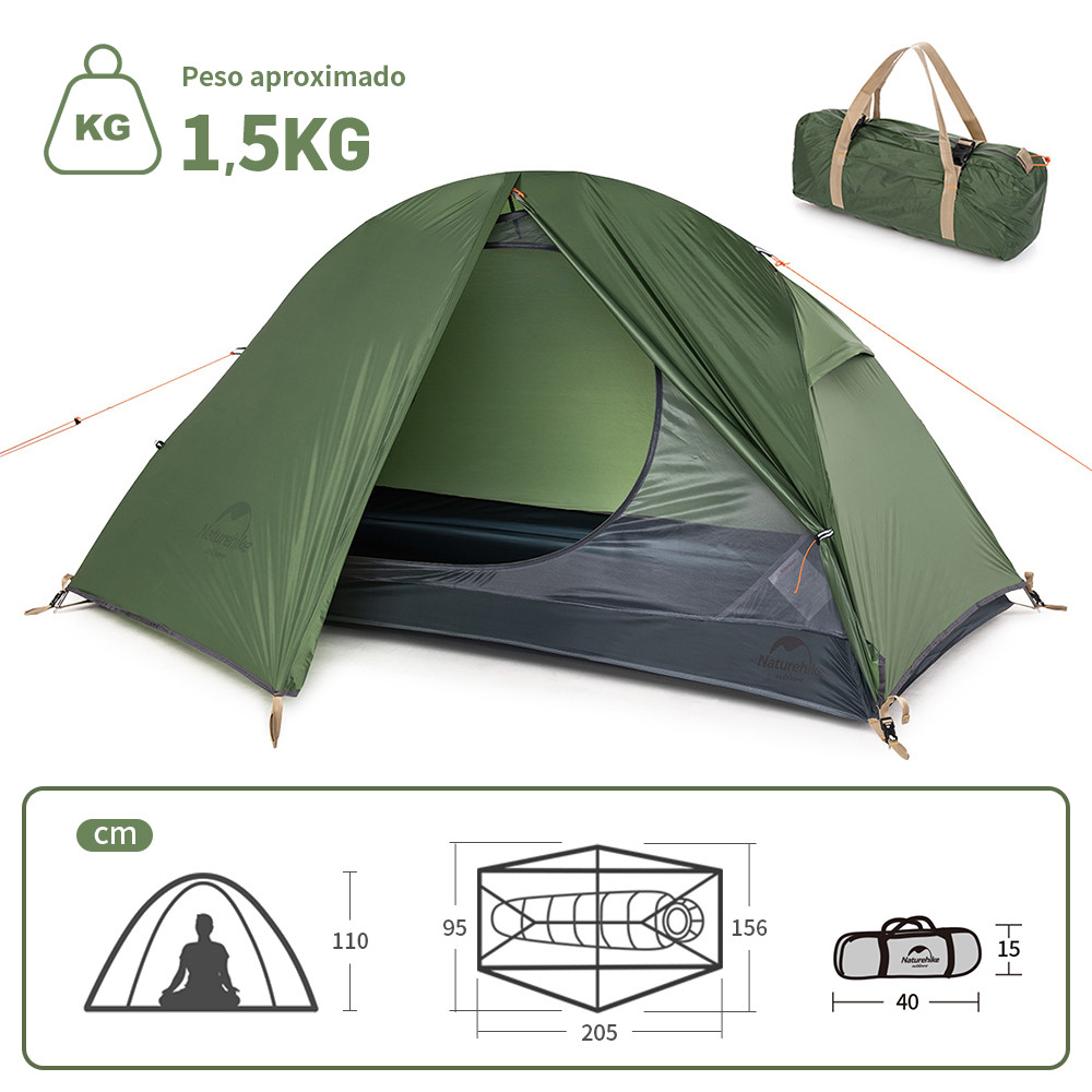 Naturehike Tenda Ultraleve Ao Ar Livre 3 Temporada À Prova Dwaterproof Água 20D Náilon Caminhadas 1 Pessoa Mochila Acamp