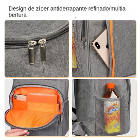 Mochila térmica bolsa térmica acampamento ao ar livre mochila piquenique oxford tecido impermeável bolsa de gelo isolada
