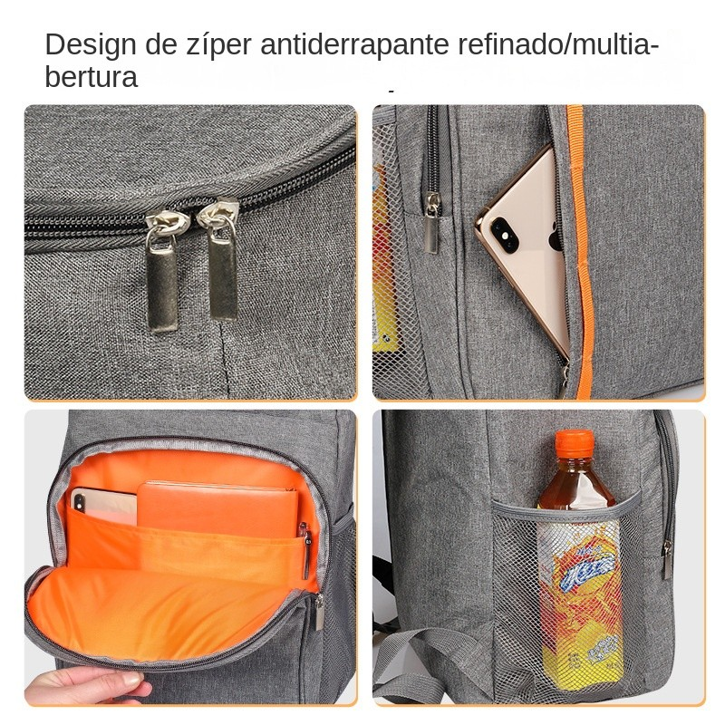 Mochila térmica bolsa térmica acampamento ao ar livre mochila piquenique oxford tecido impermeável bolsa de gelo isolada