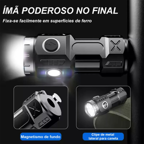 Lanterna Tática Poderosa De Alta Potência Recarregável Por USB