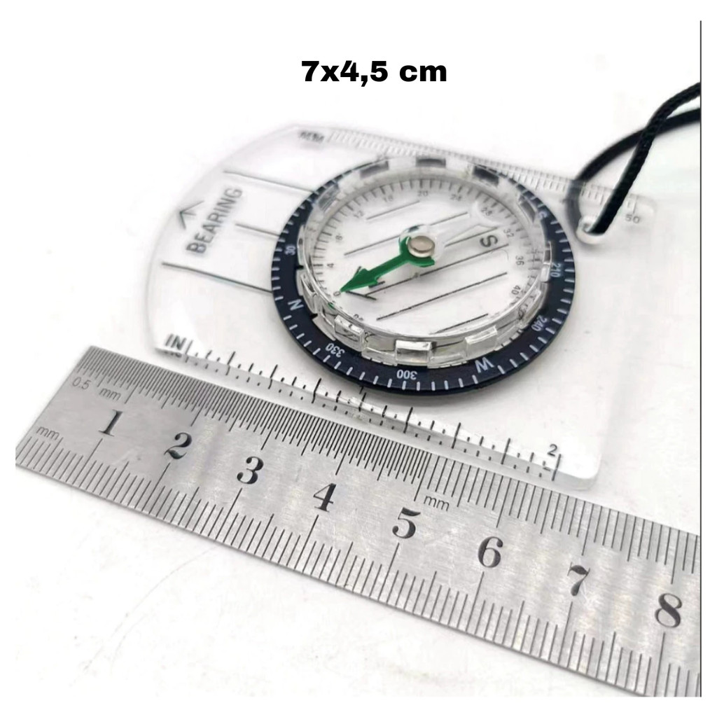 Bússola Cordão Camping Sobrevivência Régua Trilha Mapa Graus Tática Acampamento Bolso Caça Pesca