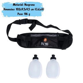 Cinto De Hidratação Corrida Pochete Com 2 Garrafas De Água Acte