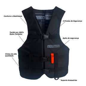 Colete Flutuador Pesca Vopen 30kg 50kg 70kg 90kg 110kg 130kg