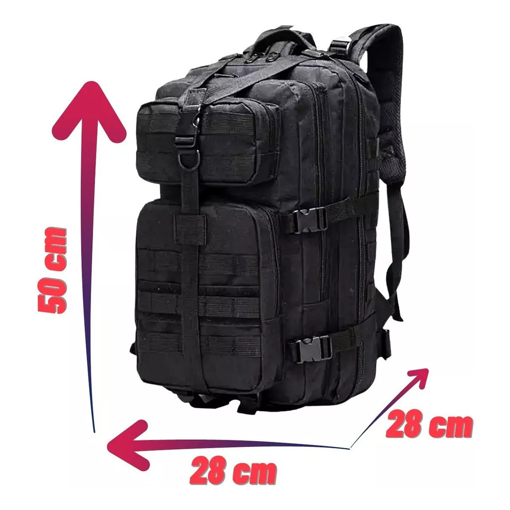 Mochila Militar Tática 40l Impermeável Grande Camping Litros Reforçada com Bandeira Masculina Feminina