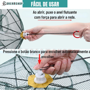 KIT 2 Armadilha Covo Peixe Isca Viva Lambaris Camarões 90x90cm/ peixes com 8 entradas Rede Retrátil
