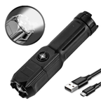 Lanterna Tática Potente Recarregável USB Led Luz Forte Com Zoom Direcional Resistente A Água