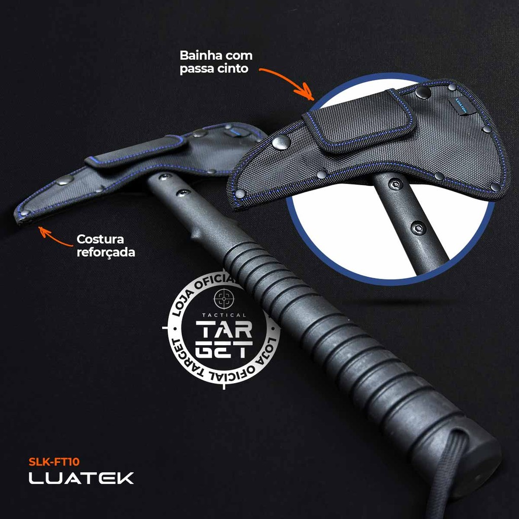 Machado Tático Militar Aço Tomahawk P/ Sobrevivência Caça Pesca Camping Machadinha Afiado SLK FT10