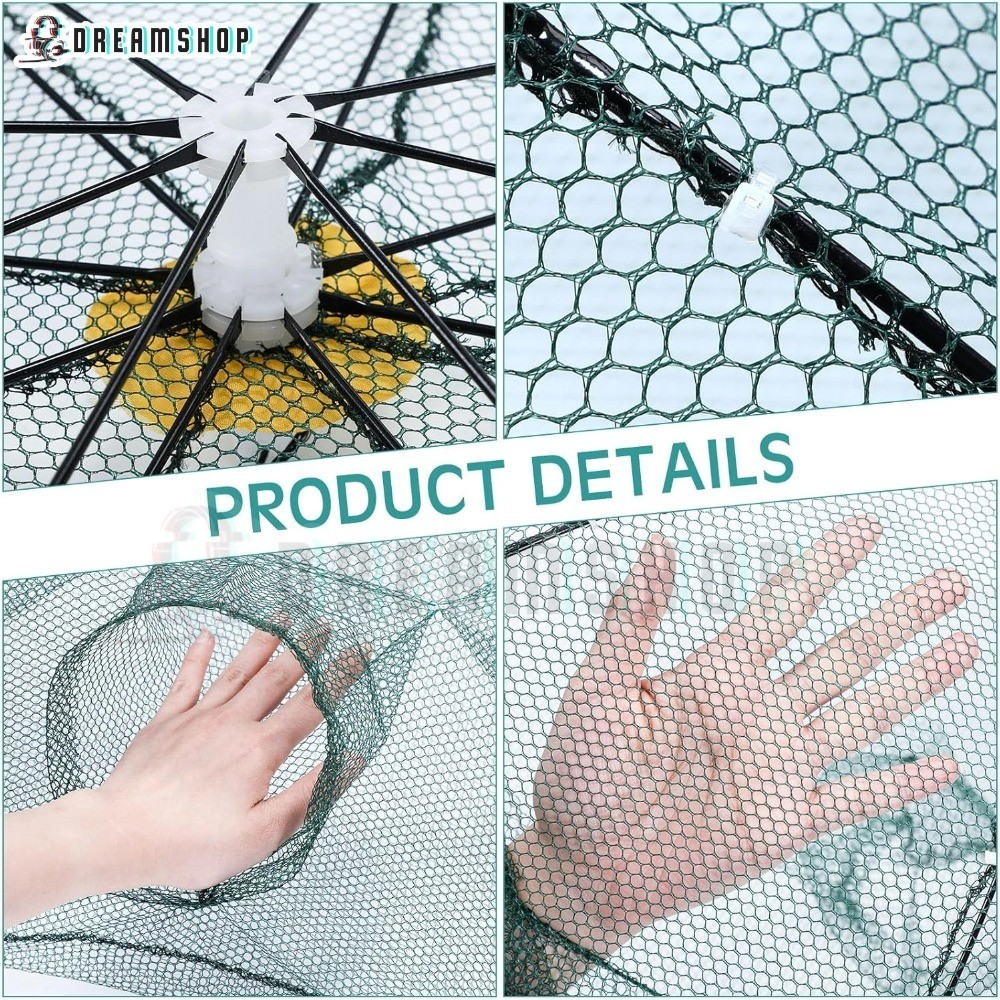 KIT 2 Armadilha Covo Peixe Isca Viva Lambaris Camarões 90x90cm/ peixes com 8 entradas Rede Retrátil