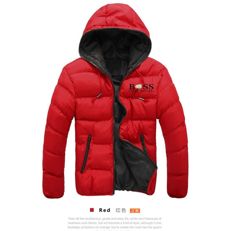 Elegante Algodão Novo Inverno casual Jaqueta Masculina Com Capuz E Zíper Quente Rua Casaco