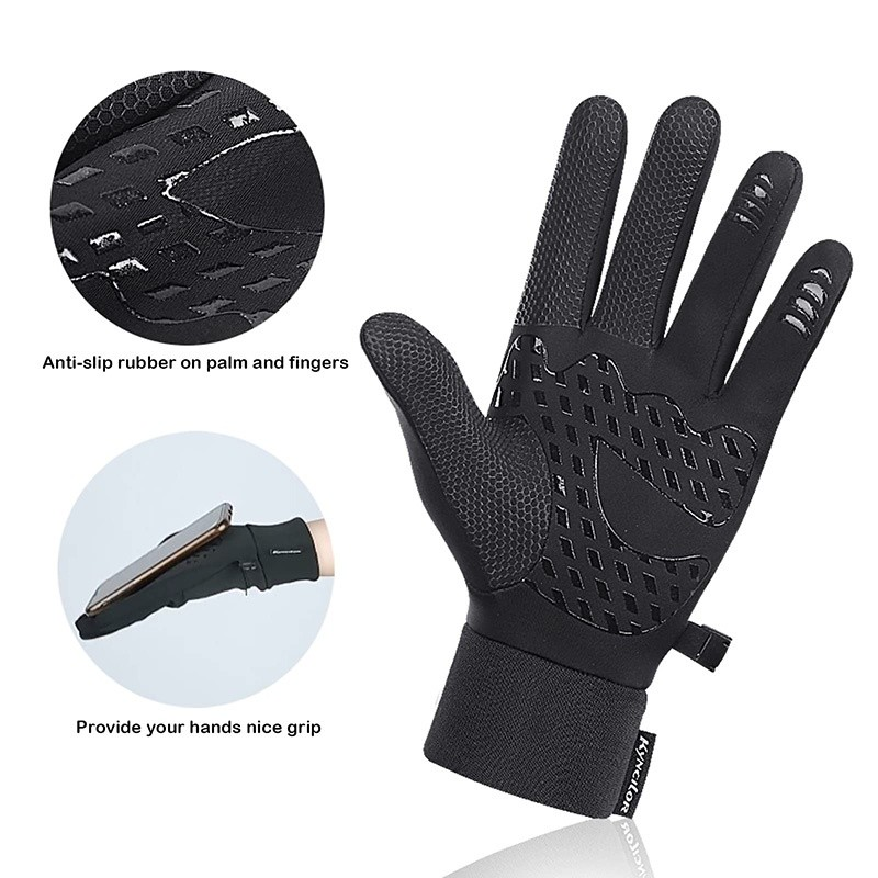 Luvas De Inverno Masculinas Impermeáveis Térmicas Com touch screen E Bolso Antiderrapante