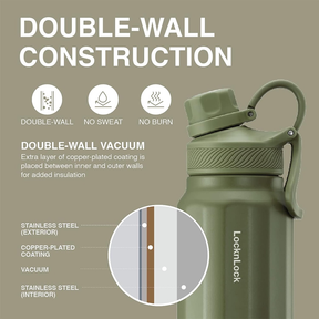 Garrafa Térmica Grande Capacidade Esportiva De Viagem Tampa De Portátil 800ml