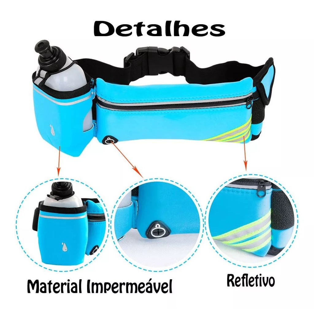 Bolsa de corrida à prova d'água com suporte para garrafa de água