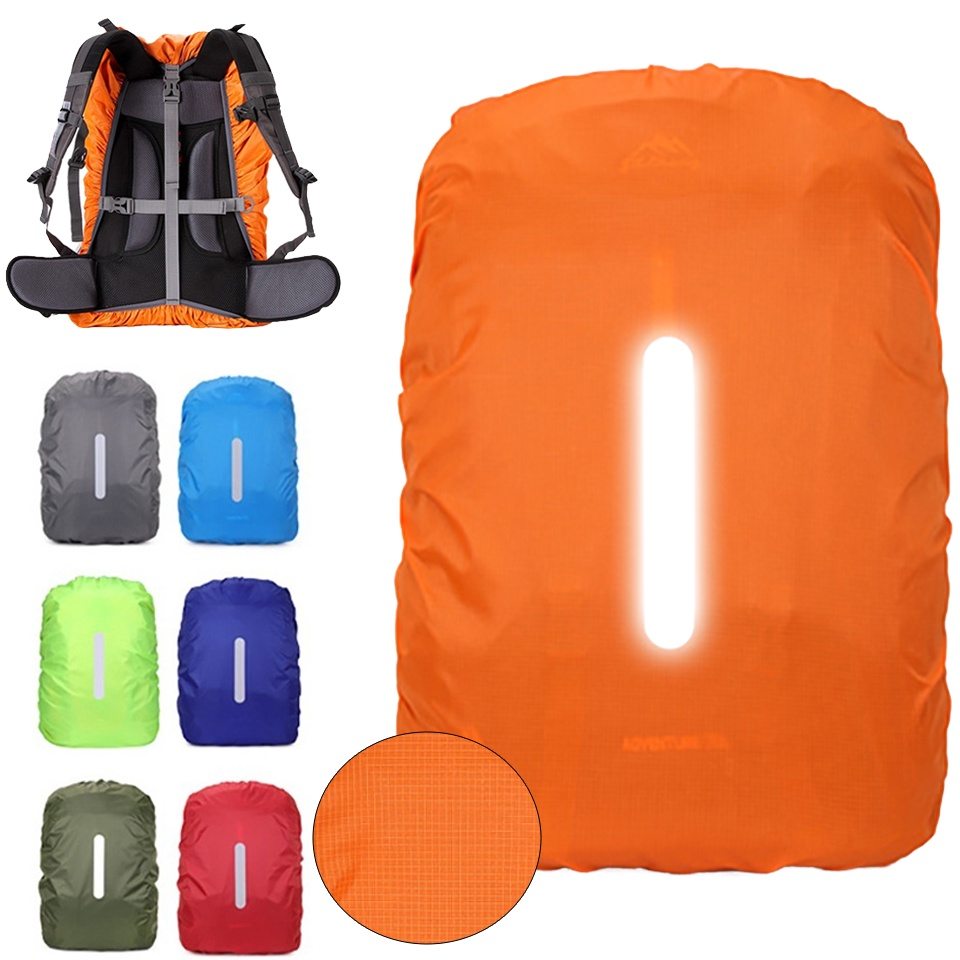 20L 35L 45L 60L 70L 80L 210t Double Plug Reflective Rain Cover Camping Xadrez Ciclismo Vertical Impermeável Rainycover