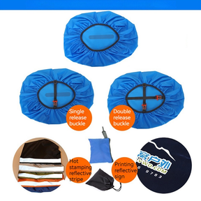 20L 35L 45L 60L 70L 80L 210t Double Plug Reflective Rain Cover Camping Xadrez Ciclismo Vertical Impermeável Rainycover