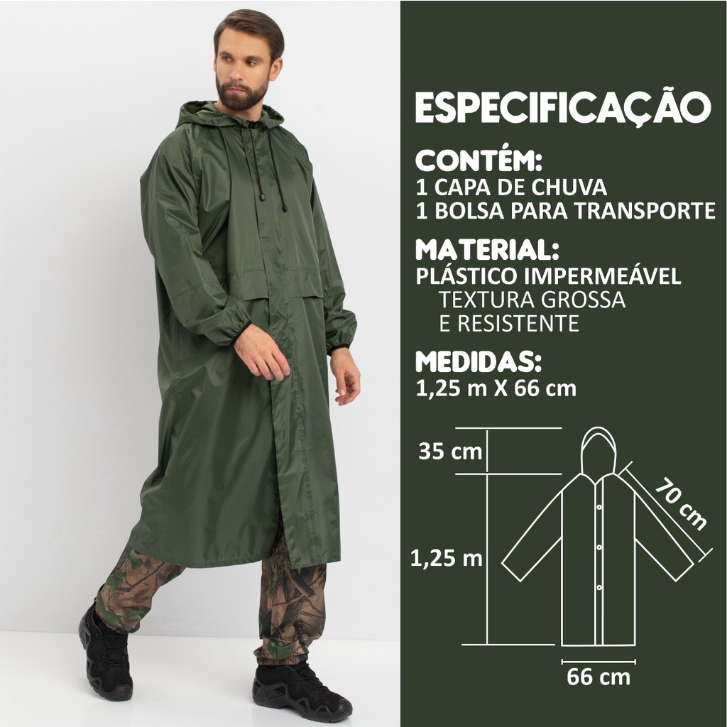 Capa De Chuva P/ Pesca Pescaria Militar Reforçada Epi Oferta