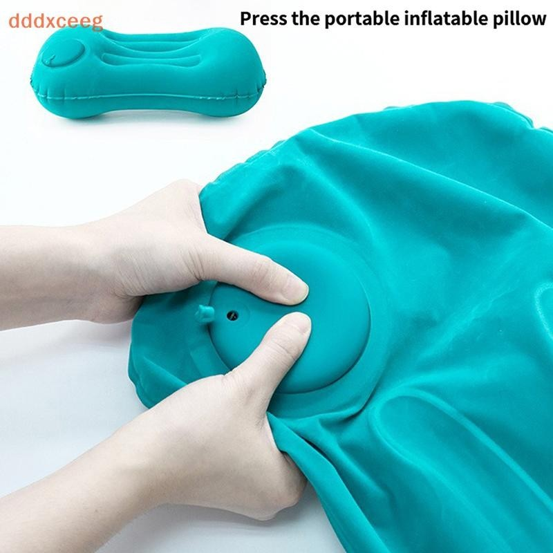 Travesseiro inflável portátil ultraleve adequado para viagens ao ar livre, acampamento, travesseiro de pescoço