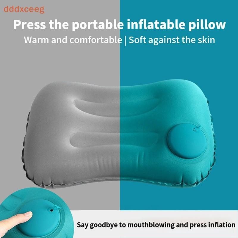 Travesseiro inflável portátil ultraleve adequado para viagens ao ar livre, acampamento, travesseiro de pescoço