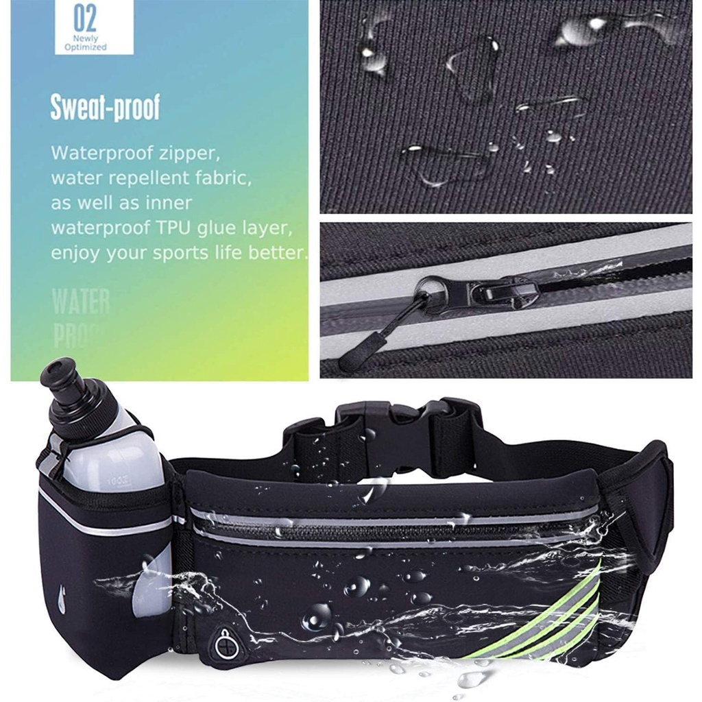 Bolsa de corrida à prova d'água com suporte para garrafa de água