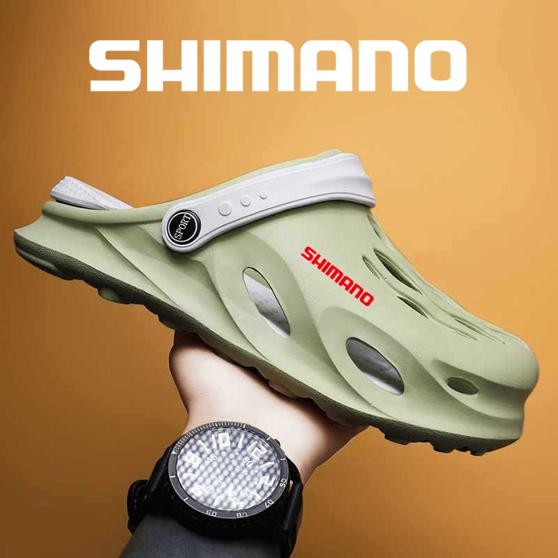 Shimano Sapatos De Verão Ao Ar Livre Buraco Baotou Homens Sandálias Casuais Suxi Chinelos De Praia Pesca