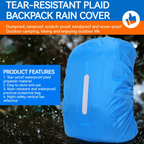 20L 35L 45L 60L 70L 80L 210t Double Plug Reflective Rain Cover Camping Xadrez Ciclismo Vertical Impermeável Rainycover