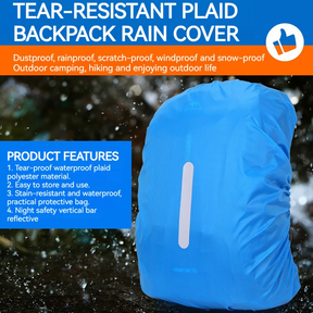 20L 35L 45L 60L 70L 80L 210t Double Plug Reflective Rain Cover Camping Xadrez Ciclismo Vertical Impermeável Rainycover